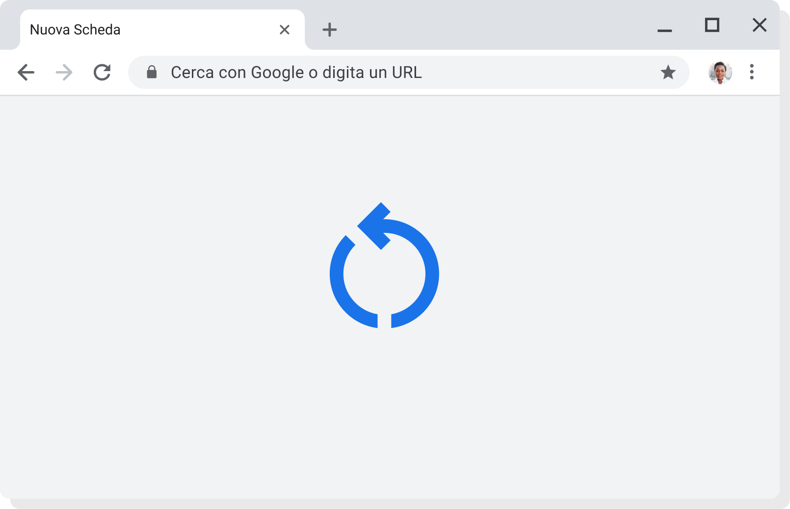 Si aggiorna automaticamente UI di Chrome con icona di applicazione dell'aggiornamento
