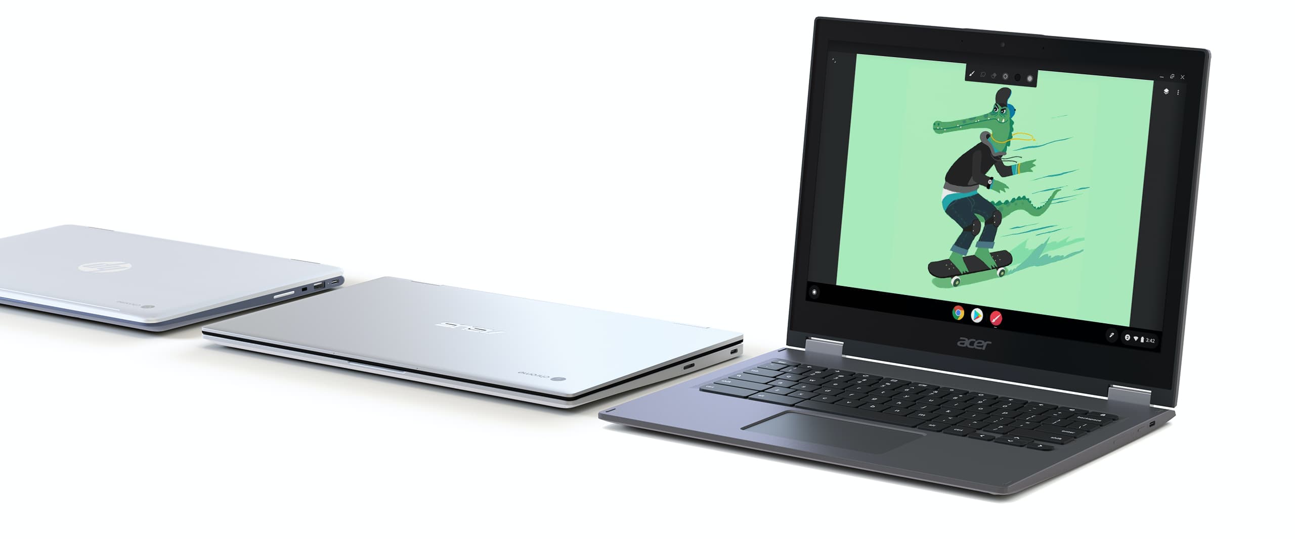 Google collabora con i produttori di hardware per creare dispositivi adatti ad ogni esigenza estetica, di prezzo e di utilizzo.