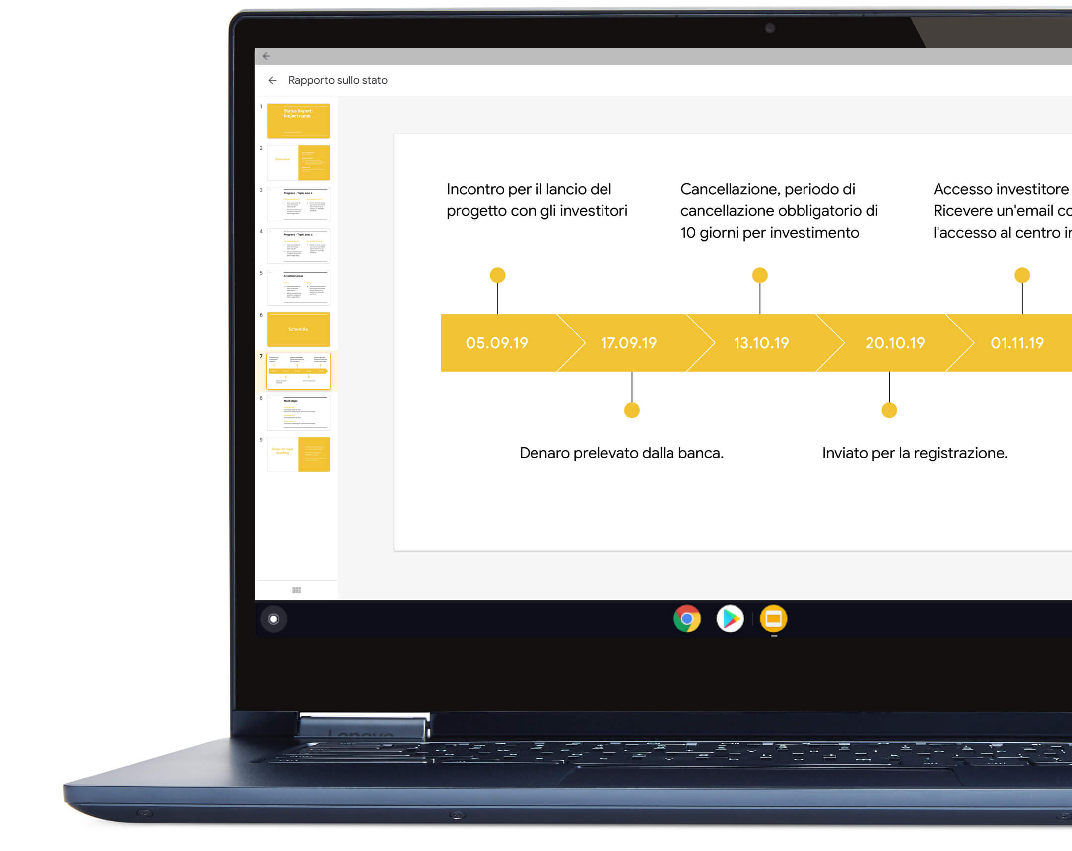 Chrome OS ti aiuta a fare qualsiasi cosa. Questa timeline di progetto, ad esempio, conquisterà i tuoi capi.