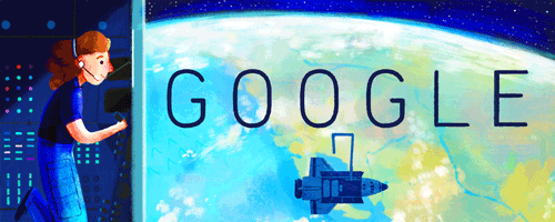 Sally Ride Doodle Google GIF 3