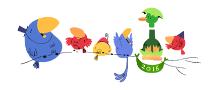 Felice Anno Nuovo! il doodle Google del 1 Gennaio 2016